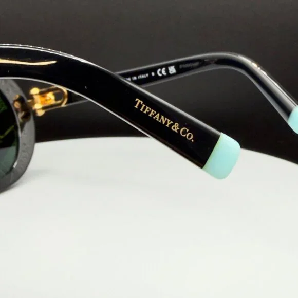 Tiffany & Co TF 4201 8001/S4 Black Round Sunglasses Grey Lens 50 24 140 SCRATCH - Picture 12 of 16